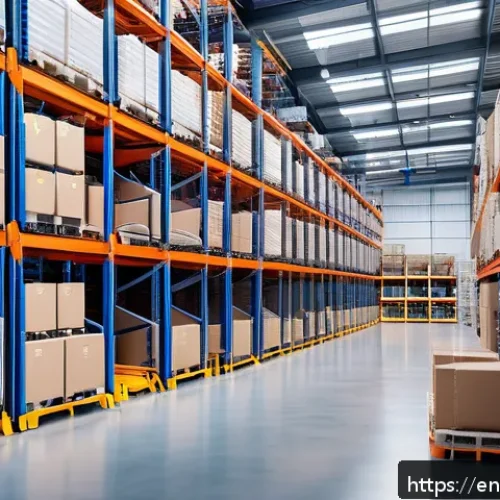 Home 17 물류기술사 자격증의 활용 분야 - A modern, high-tech warehouse interior featuring automated picking robots, IoT sensors tracking inve...